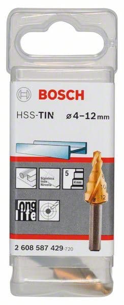 Stepenaste burgije HSS-TiN Bosch 2608587429, 4 - 12 mm, 6,0 mm, 50 mm - slika 2