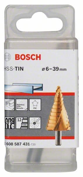 Stepenaste burgije HSS-TiN Bosch 2608587431, 6 - 39 mm, 10,0 mm, 93,5 mm - slika 2