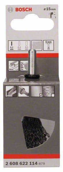 Talasasta uska četkica 15x0,2 mm, čelična Bosch 2608622114, 15 mm, 0,2 mm - slika 2