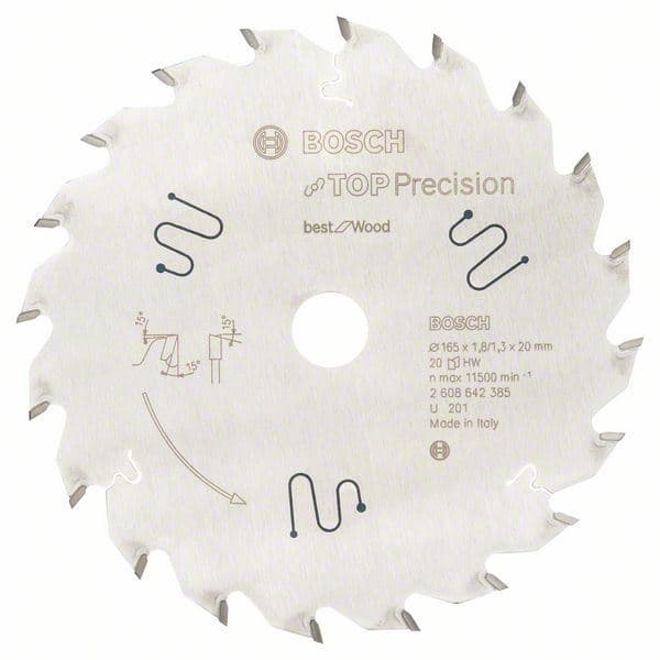 List kružne testere Top Precision Best za drvo 165 x 20 x 1,8 mm, 20 Bosch 2608642385 - slika 2