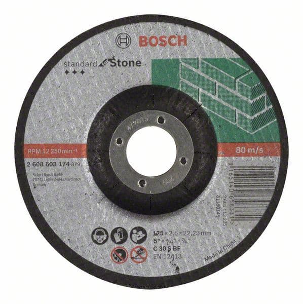 Rezna ploča ispupčena Standard for Stone Bosch 2608603174, C 30 S BF, 125 mm, 22,23 mm, 2,5 mm
