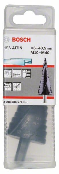 Stepenaste burgije HSS-AlTiN Bosch 2608588071, M10-M40, 10,0 mm, 125,5 mm - slika 2