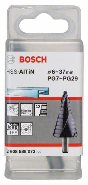 Stepenaste burgije HSS-AlTiN Bosch 2608588072, 6 - 37 mm, 10,0 mm, 93 mm - slika 2