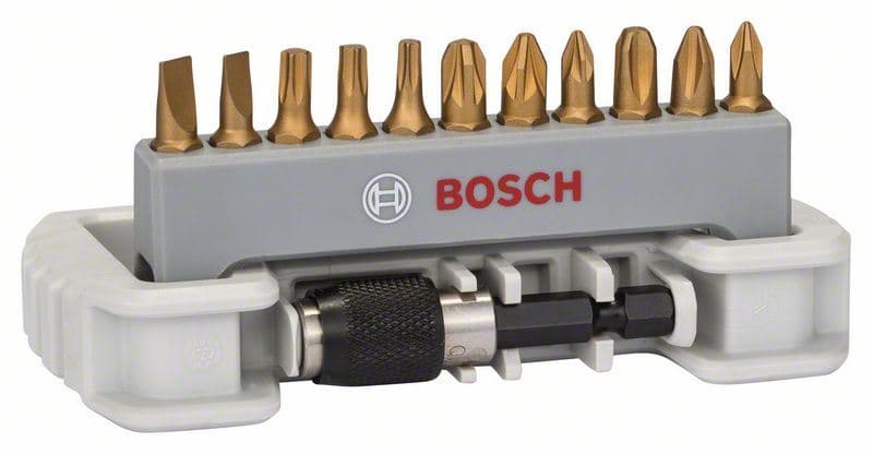 11-delni set bitova odvrtača sa držačem bitova Bosch 2608522127, PH1; PH2; PH3; PZ1; PZ2; PZ3; T15; T20; T25; S0,6x4,5; S0,8x5,5; 25 mm