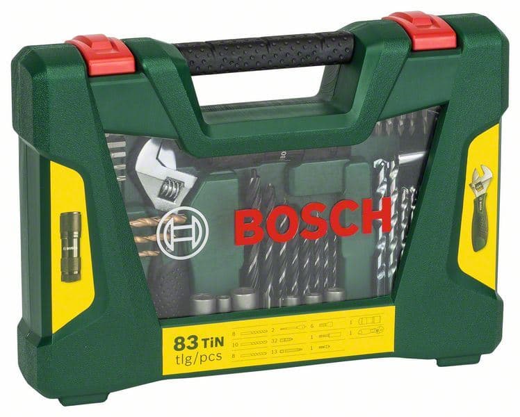 83-delni V-Line TiN set burgija i bitova sa LED baterijskom lampom i francuskim ključem Bosch 2607017193 - slika 2