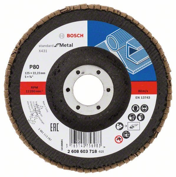 Lamelni brusni disk X431, Standard for Metal Bosch 2608603718, 125 mm, 22,23 mm, 80 - slika 2