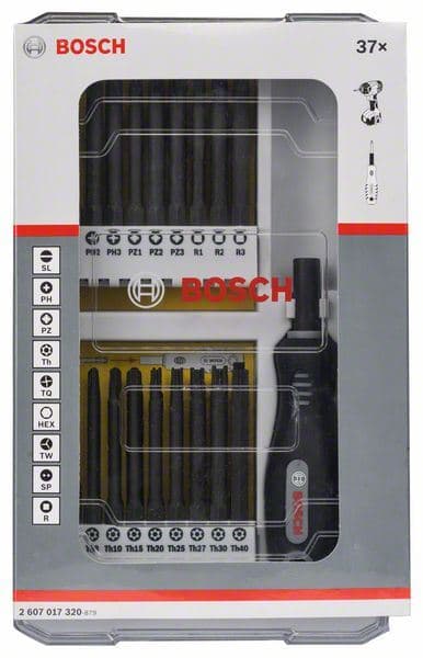 37-delni set odvrtača sa drškom Bosch 2607017320, PH1-2-3; PZ1-2-3; SL5-6; TH8-11-15-20-25-27-30-40; TQ6-8-10; HEX2-2.5-3-4-5-6; TW 1-2-3-4; SP 4-6-8-10; R1-2-3 - slika 3