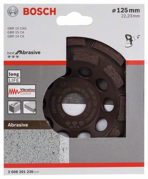 Dijamantska lončasta ploča Best for Abrasives Bosch 2608201230, 125 x 22,23 x 4,5 mm