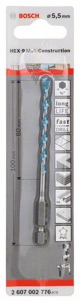Višenamenska burgija HEX-9 Multi Construction Bosch 2607002776, 5,5 x 60 x 100 mm