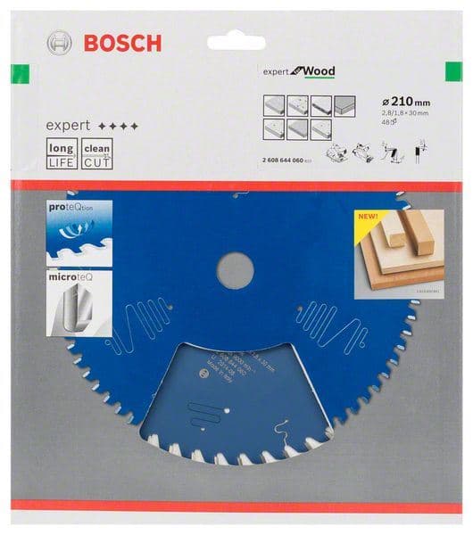List kružne testere Expert za drvo 210 x 30 x 2,8 mm, 48 Bosch 2608644060