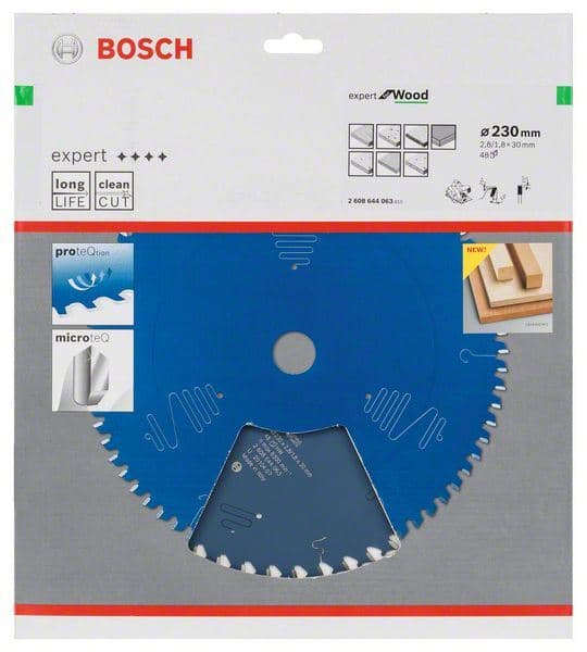 List kružne testere Expert za drvo 230 x 30 x 2,8 mm, 48 Bosch 2608644063