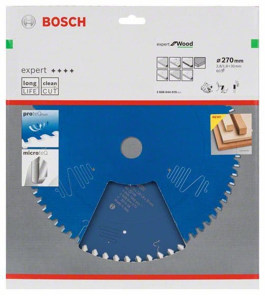 List kružne testere Expert za drvo 270 x 30 x 2,8 mm, 60 Bosch 2608644070