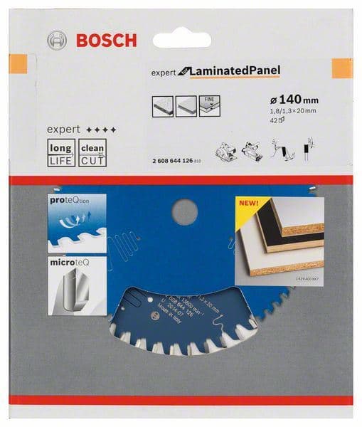 List kružne testere Expert for Laminated Panel Bosch 2608644126, 140 x 20 x 1,8 mm, 42