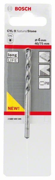 Burgija za prirodni kamen CYL-9 Natural Stone Bosch 2608589545, 4 x 40 x 75 mm