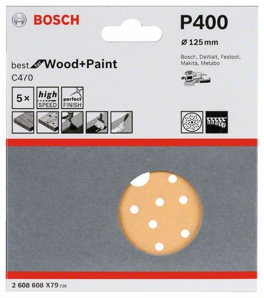 Brusni list C470, pakovanje od 5 komada Bosch 2608608X79, 125 mm, 400 - slika 2