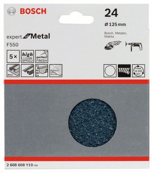 Brusni list F550, pakovanje od 5 komada Bosch 2608608Y10, 125 mm, 24 - slika 2