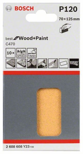 Brusni list C470, pakovanje od 10 komada Bosch 2608608Y23, 70 x 125 mm, 120 - slika 2