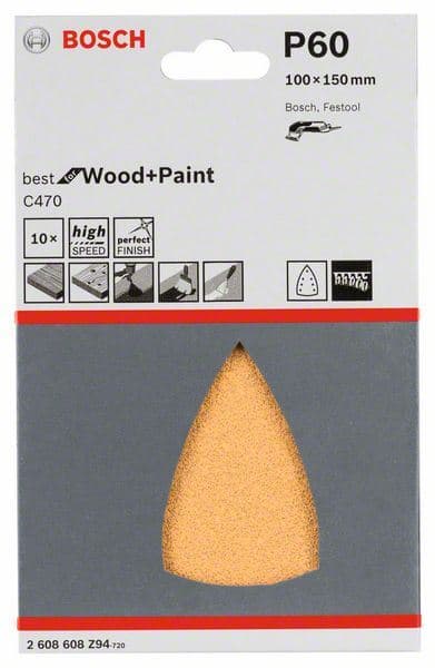 Brusni list C470, pakovanje od 10 komada Bosch 2608608Z94, 100x150 mm, 60 - slika 2