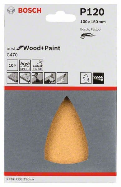 Brusni list C470, pakovanje od 10 komada Bosch 2608608Z96, 100x150 mm, 120 - slika 2