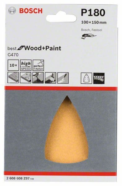Brusni list C470, pakovanje od 10 komada Bosch 2608608Z97, 100x150 mm, 180 - slika 2
