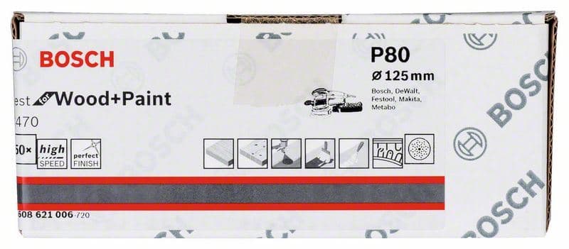 Brusni list C470, paket od 50 komada Bosch 2608621006, 125 mm, 80 - slika 2