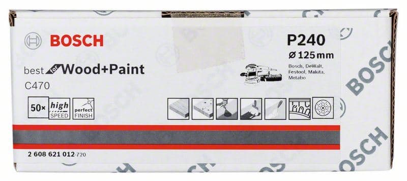 Brusni list C470, paket od 50 komada Bosch 2608621012, 125 mm, 240 - slika 2