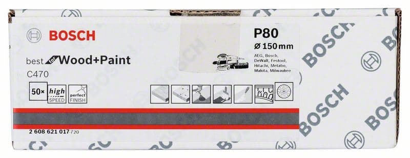Brusni list C470, paket od 50 komada Bosch 2608621017, 150 mm, 80 - slika 2