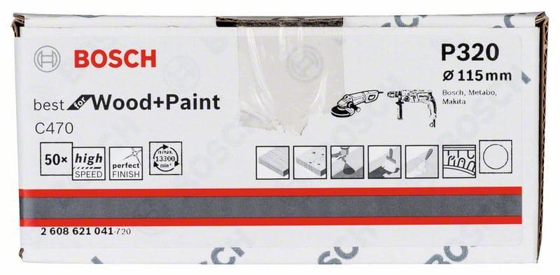 Brusni list papir C470, pakovanje od 50 komada Bosch 2608621041, 115 mm, 320 - slika 2