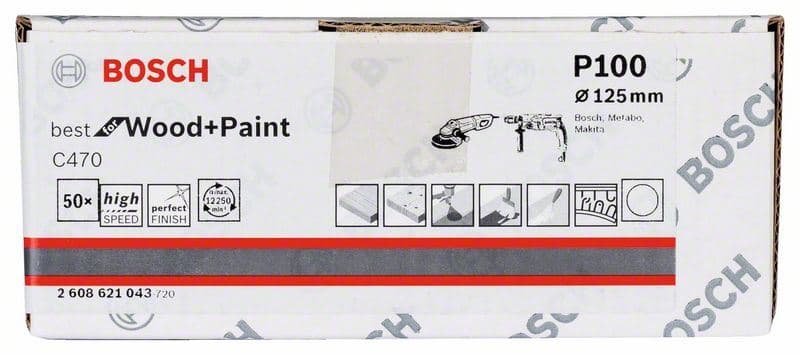 Brusni list papir C470, pakovanje od 50 komada Bosch 2608621043, 125 mm, 100 - slika 2