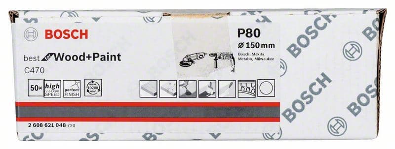 Brusni list papir C470, pakovanje od 50 komada Bosch 2608621048, 150 mm, 80 - slika 2