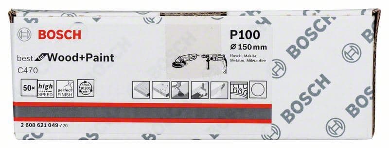 Brusni list papir C470, pakovanje od 50 komada Bosch 2608621049, 150 mm, 100 - slika 2