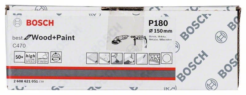 Brusni list papir C470, pakovanje od 50 komada Bosch 2608621051, 150 mm, 180 - slika 2