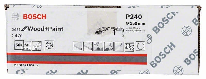Brusni list papir C470, pakovanje od 50 komada Bosch 2608621052, 150 mm, 240 - slika 2