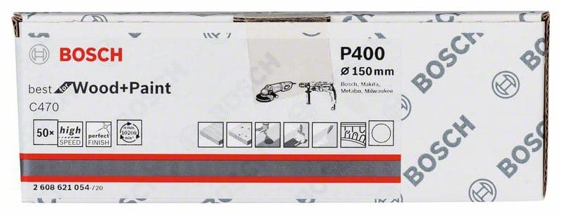 Brusni list papir C470, pakovanje od 50 komada Bosch 2608621054, 150 mm, 400 - slika 2