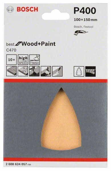 Brusni list C470, pakovanje od 10 komada Bosch 2608624057, 100x150 mm, 400 - slika 2