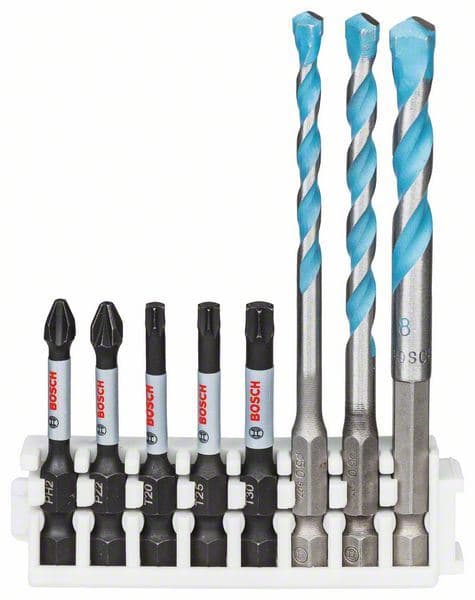 Hex-9 MultiConstruction 5,6,8mm; Impact Power bit 50mm PH2, PZ2, T20, T25, T30 Bosch 2608577144