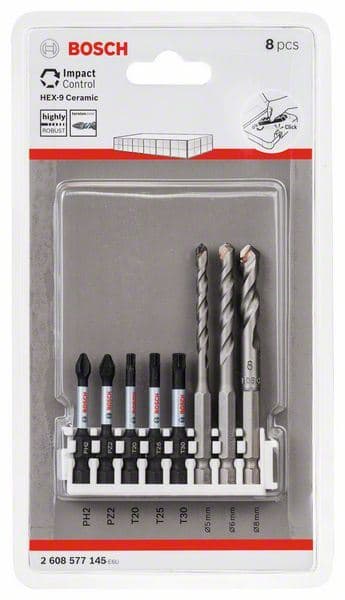 Hex-9 Ceramic 5,6,8mm; Impact Power bit 50mm PH2, PZ2, T20, T25, T30 Bosch 2608577145 - slika 2