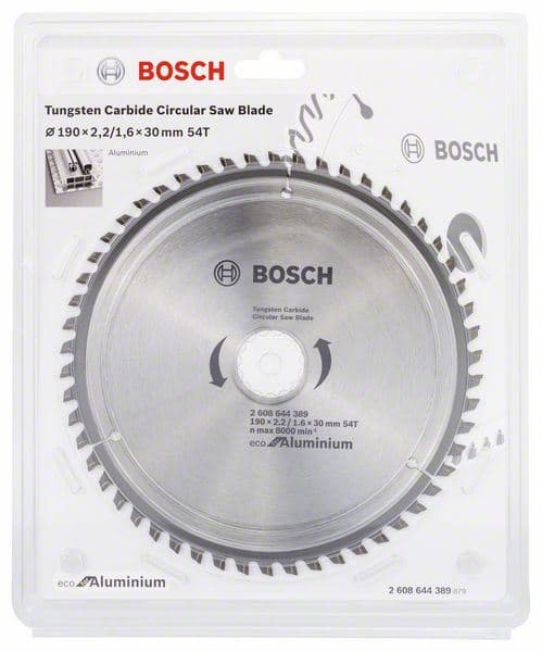 List kružne testere Eco for Aluminium Bosch 2608644389, Ø190x2,2x30/54z