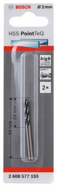 HSS spiralna burgija PointTeQ 2,0 mm Bosch 2608577155