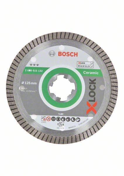 X-LOCK Best for Ceramic Extraclean Turbo dijamantska rezna ploča 125x22,23x1,4x7 Bosch 2608615132, 125 x 22,23 x 1,4 x 7 mm - slika 2