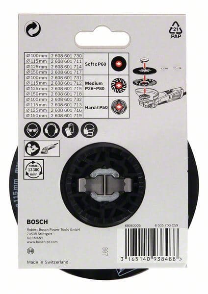 X-LOCK potporni tanjir 115 mm, srednji Bosch 2608601712, 115 mm, 13.300 min-1 - slika 2