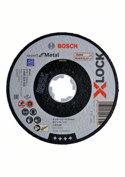 X-LOCK Expert for Metal 125x2,5x22,23 za ravno sečenje Bosch 2608619255, A 30 S BF, 125 mm, 2,5 mm
