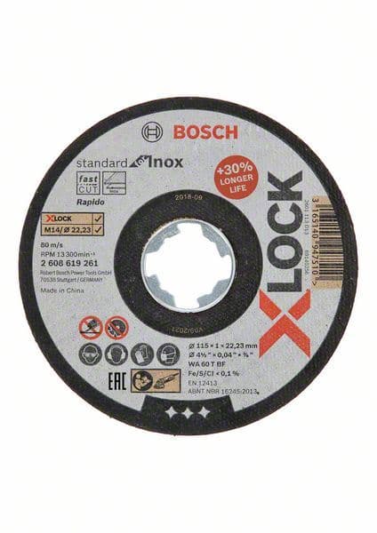 X-LOCK Standard for Inox 115x1x22,23 mm za ravno sečenje Bosch 2608619261, 115 x 1 x 22.23 mm - slika 2