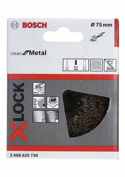X-LOCK talasasta lončasta četka 75 mesing Bosch 2608620730, 75 mm, 0,3 mm, X-LOCK - slika 2