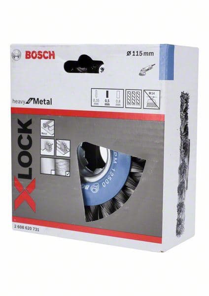 X-LOCK točak od talasaste žice 115, čelični Bosch 2608620731, 115 mm, 0,5 mm, 12 mm, X-LOCK - slika 2