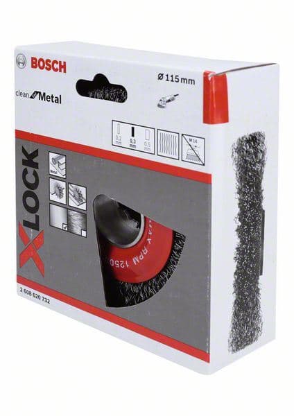X-LOCK talasasti žičani točak, čelik 115 Bosch 2608620732, 115 mm, 0,3 mm, X-LOCK - slika 2