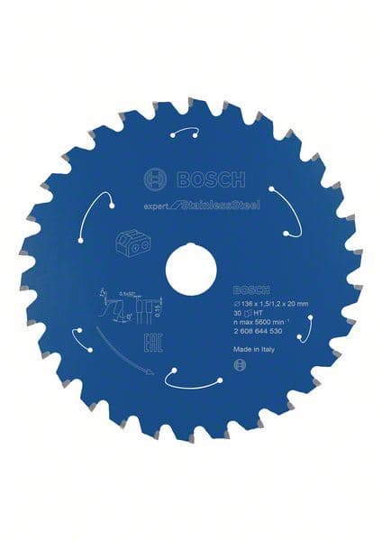 Expert for Stainless Steel list kružne testere za akumulatorske testere 136x1.5/1.2x20 T30 Bosch 2608644530, 136x1.5/1.2x20 T30 - slika 2