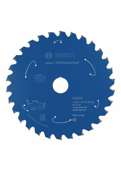 Expert for Stainless Steel list kružne testere za akumulatorske testere 140x1.5/1.2x20 T30 Bosch 2608644531, 140x1.5/1.2x20 T30 - slika 2