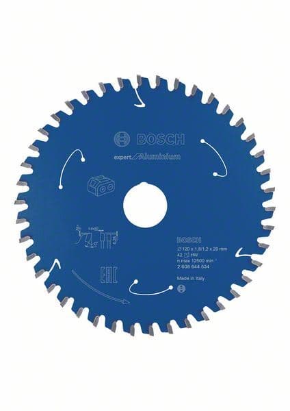 Expert for Aluminium list kružne testere za akumulatorske testere 120x1.8/1.2x20 T42 Bosch 2608644534 - slika 2