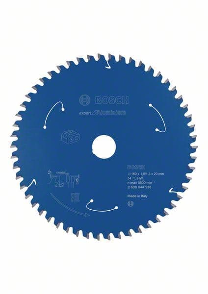 Expert for Aluminium list kružne testere za akumulatorske testere 160x1.8/1.3x20 T54 Bosch 2608644538 - slika 2